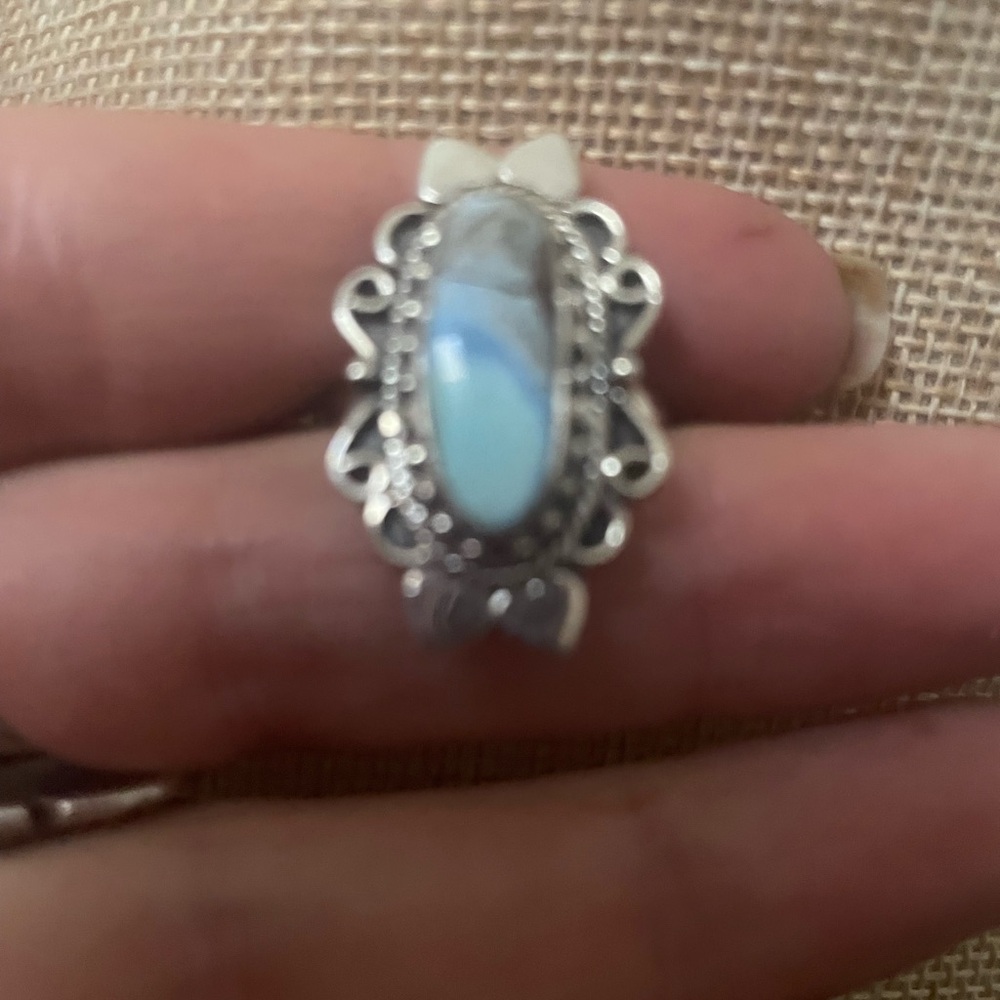 Rare Goldenhill Turquoise Oval Stone Ring set in Sterling Silver